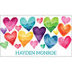 Watercolor Hearts Luggage Tags Image 3 of 3